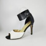 thrift black and white heels