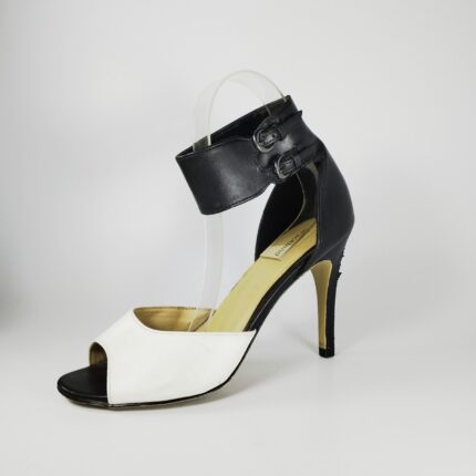 thrift black and white heels
