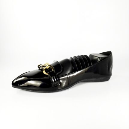 Novo Shoes Cinni Loafers in Black Patent | reborn heels