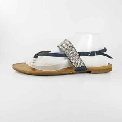 Women's Navy T-Strap Sandals at Best Price