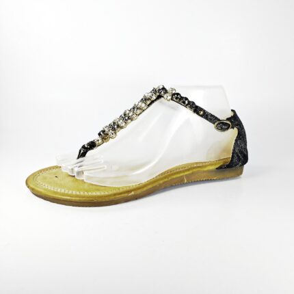 reborn jewel sandals low heel flip flops with stones