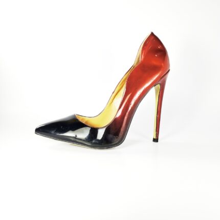reborn heels | Shop Miss Black Red Lou 20 Faux Patent Pointed Shoes for Women from reborn
