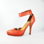 Lola 112 mm Red Strappy High Heels Calfskin Leather Ankle Strap Heels