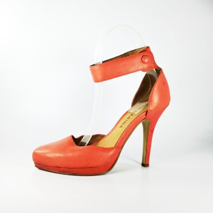 Lola 112 mm Red Strappy High Heels Calfskin Leather Ankle Strap Heels